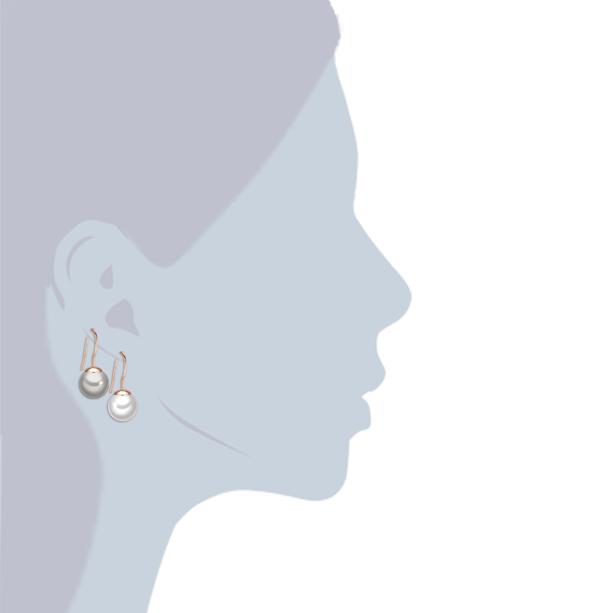 Rafaela Donata 2er Set Perlenohrhänger Sterling Silber roségold Muschelkernperle weiß silbergrau JETZT KAUFEN