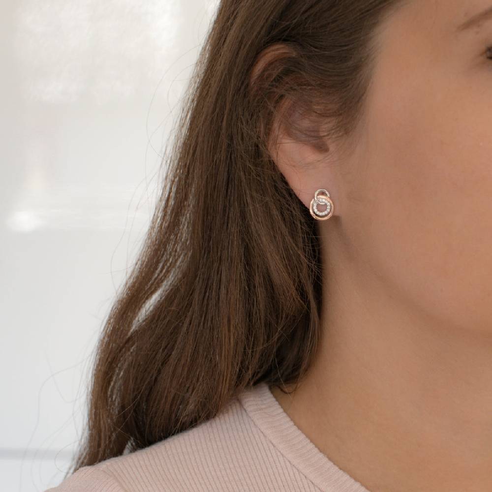 Rafaela Donata Ohrstecker Sterling Silber bi-Color Zirkonia weiß Letzte 2 Tage