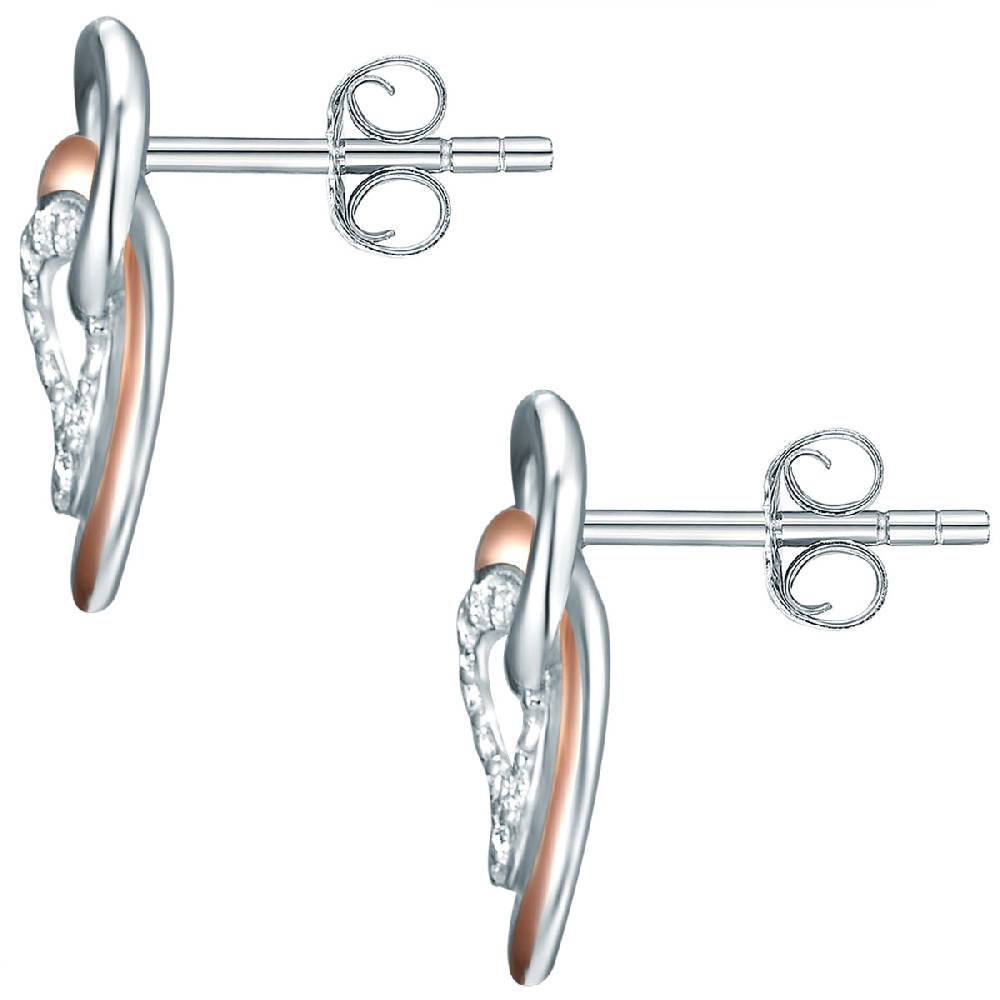 Rafaela Donata Ohrstecker Sterling Silber bi-Color Zirkonia weiß Letzte 2 Tage