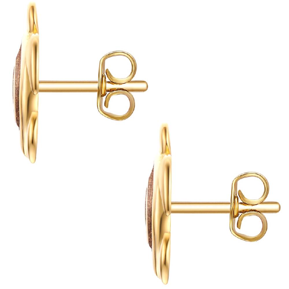Rafaela Donata Ohrstecker Sterling Silber gelbgold Emaille braun Bis zu 50% Rabatt
