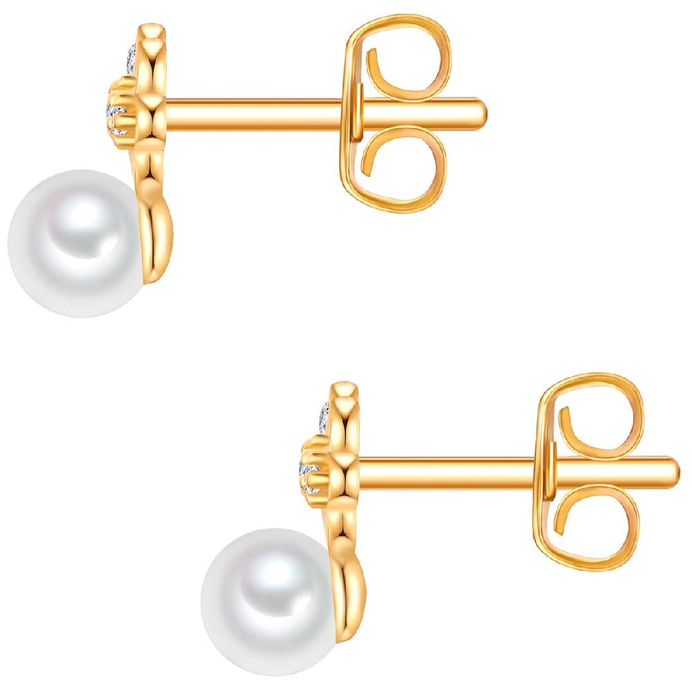 Rafaela Donata Ohrstecker Sterling Silber gelbgold Perle (synth.) weiß Kostenloser Versand international