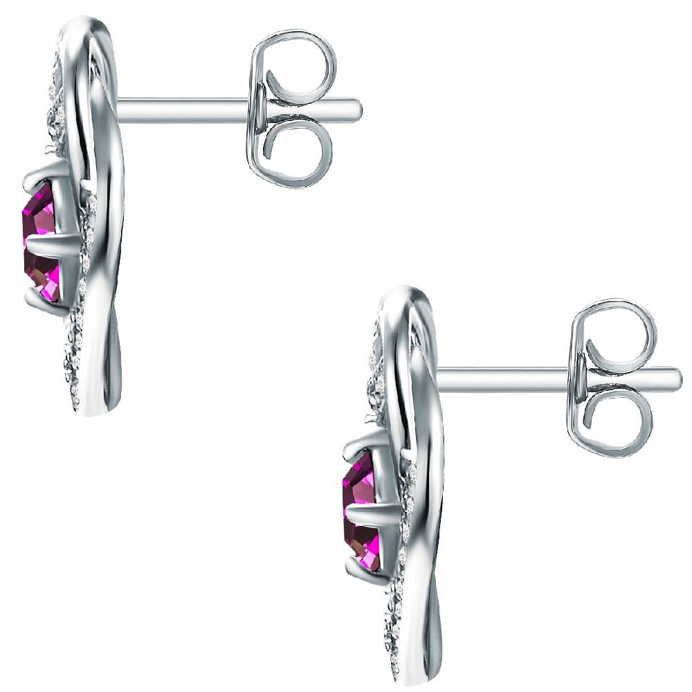 Rafaela Donata Ohrstecker Sterling Silber verziert mit Kristallen von Swarovski® amethyst Zirkonia weiß Im Verkauf