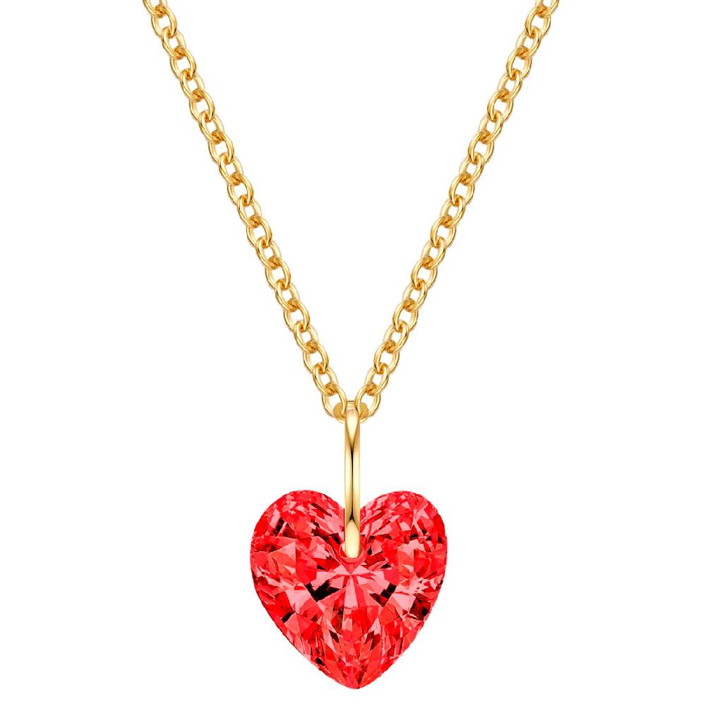 Rafaela Donata Kette mit Anhänger Sterling Silber gebgold Zirkonia rot im Angebot
