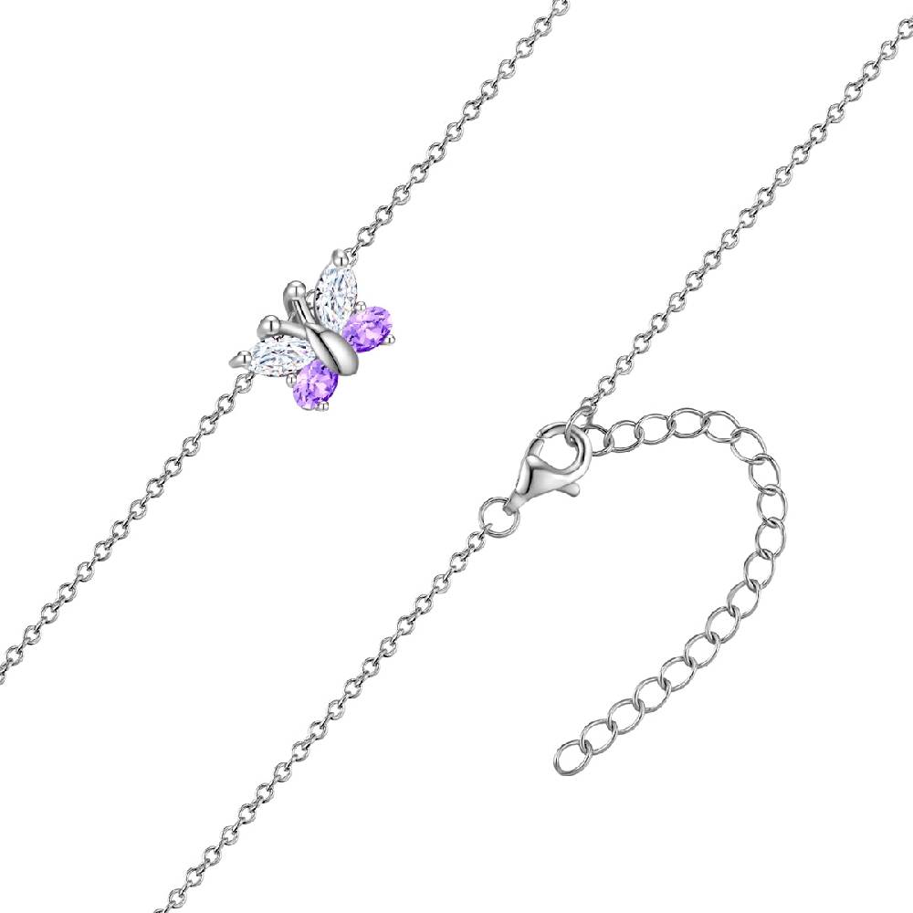 Rafaela Donata Kette mit Anhänger Sterling Silber Zirkonia weiß violett Weihnachtsangebot