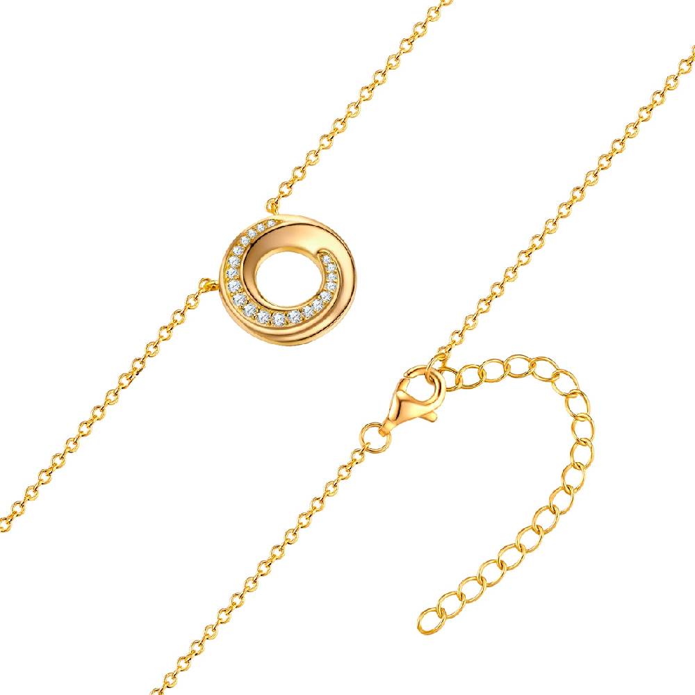 Rafaela Donata Kette mit Anhänger Sterling Silber gelbgold Zirkonia weiß Exklusive Angebote