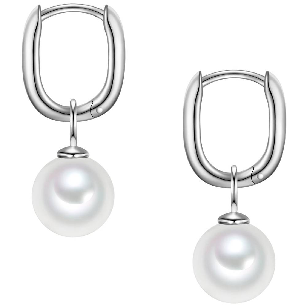 Rafaela Donata Creolen Sterling Silber Zirkonia weiß Muschelkernperle weiß Bis zu 65% Rabatt