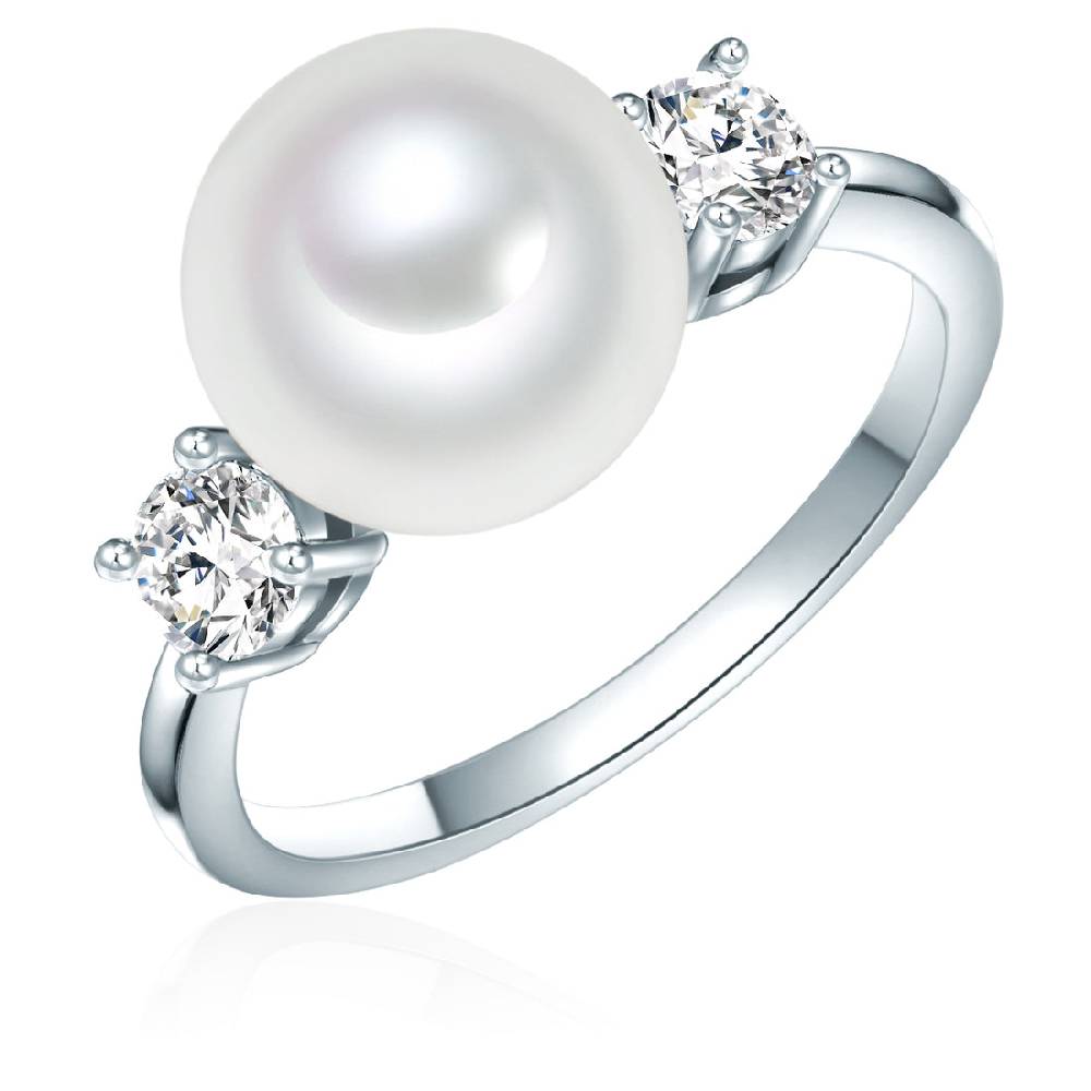 Rafaela Donata Ring Sterling Silber Muschelkernperle weiß Zirkonia weiß Preisnachlass