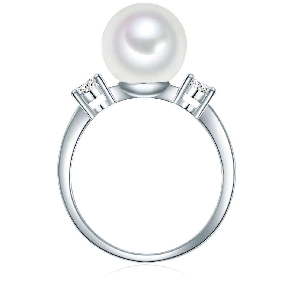 Rafaela Donata Ring Sterling Silber Muschelkernperle weiß Zirkonia weiß Preisnachlass