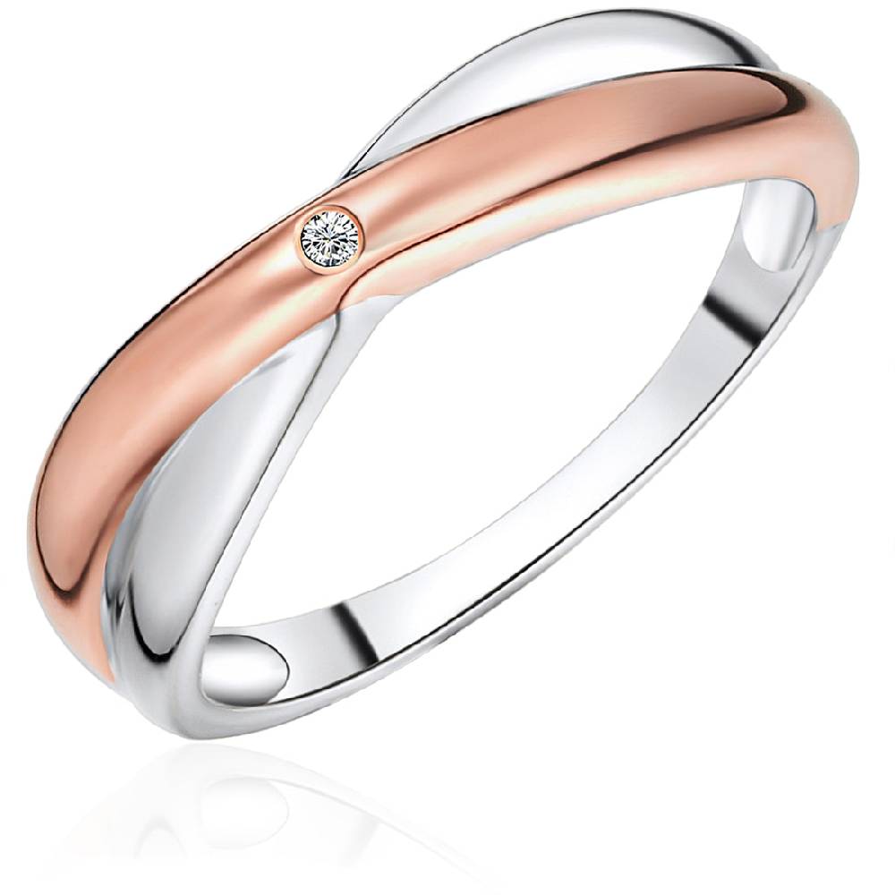 Rafaela Donata Ring Sterling Silber bi-Color Diamant weiß Saisonschlussverkauf