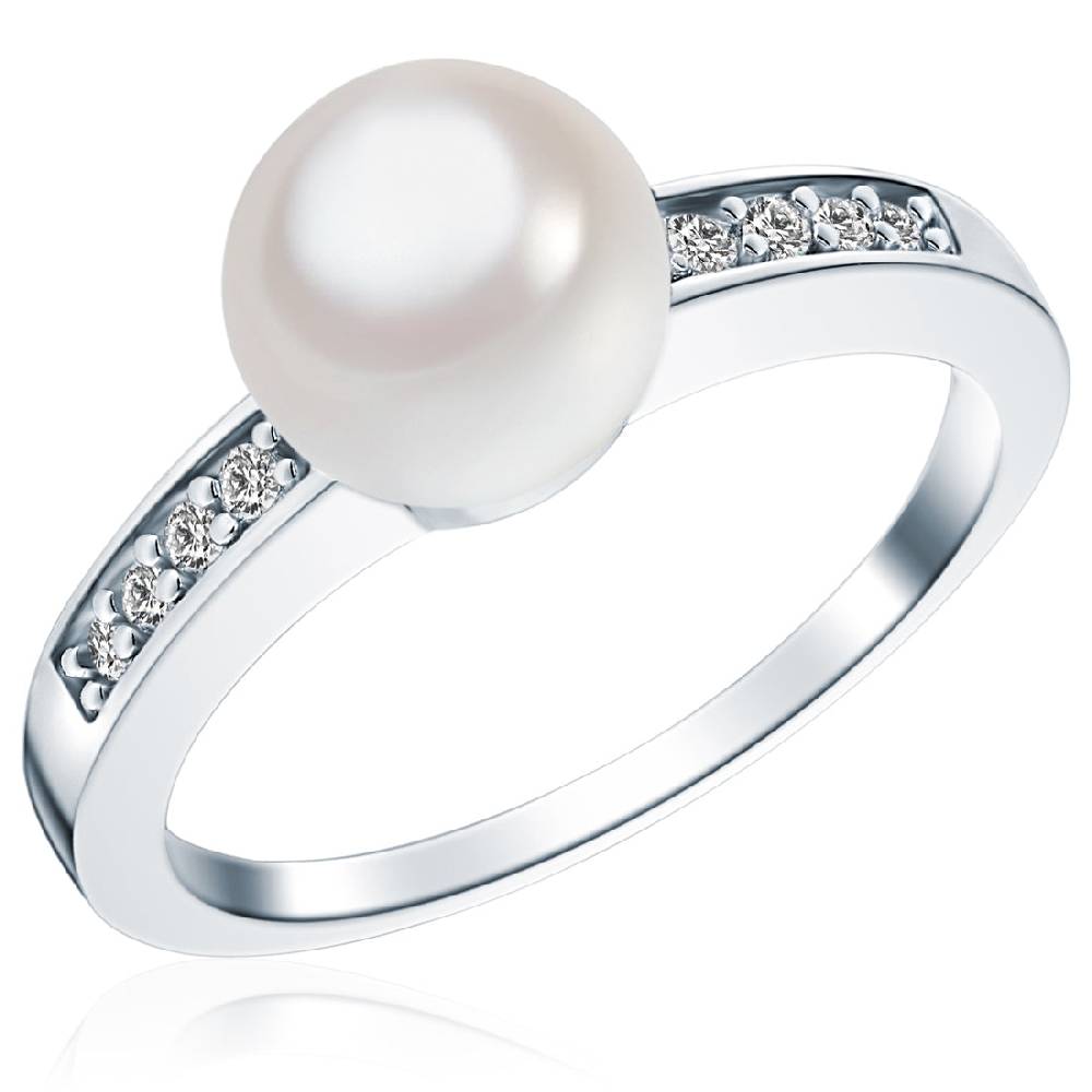 Rafaela Donata Ring Sterling Silber Südsee-Muschelkernperle weiß Zirkonia weiß Exklusive Angebote