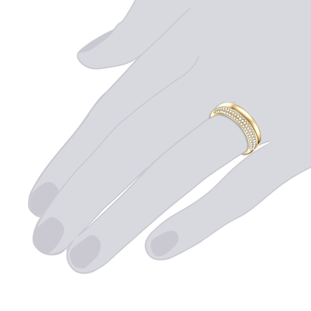Rafaela Donata Ring Sterling Silber gelbgold Zirkonia weiß Riesige Ersparnisse