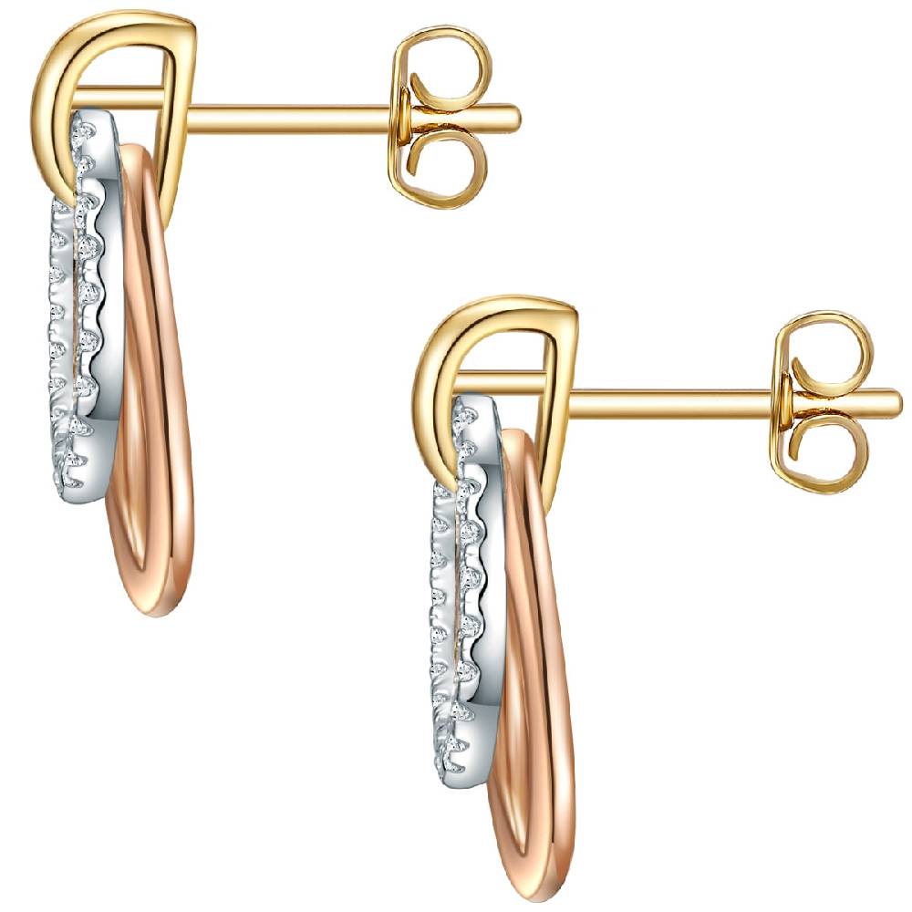 Rafaela Donata Ohrstecker Sterling Silber tri-Color Zirkonia weiß Bis zu 55% Rabatt