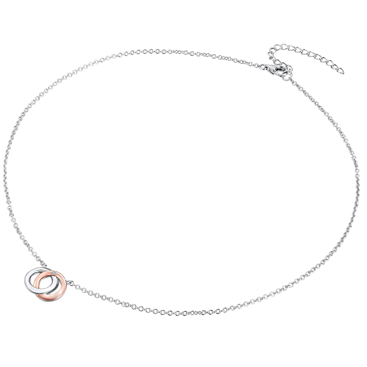 Rafaela Donata Kette mit Anhänger Sterling Silber bi-Color Diamant weiß Online Shopping