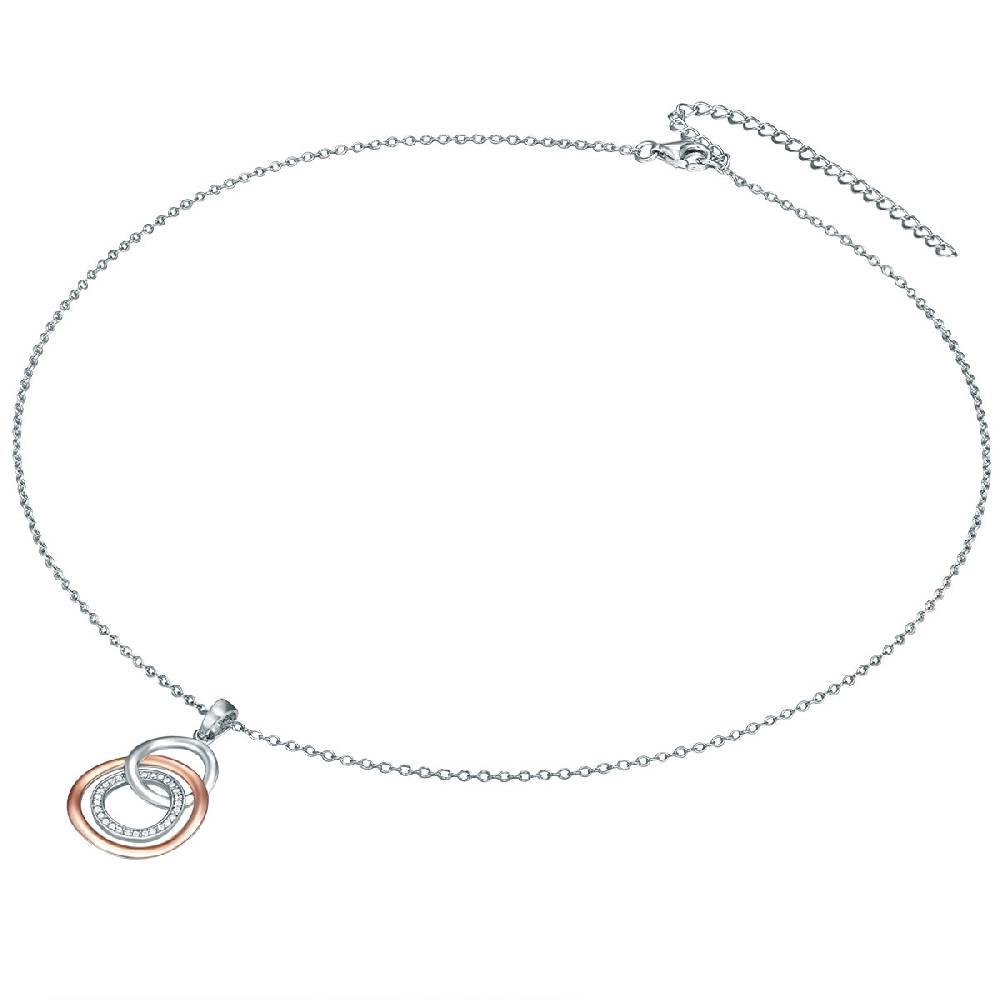 Rafaela Donata Kette mit Anhänger Sterling Silber bi-Color Zirkonia weiß Valentinstagsangebot