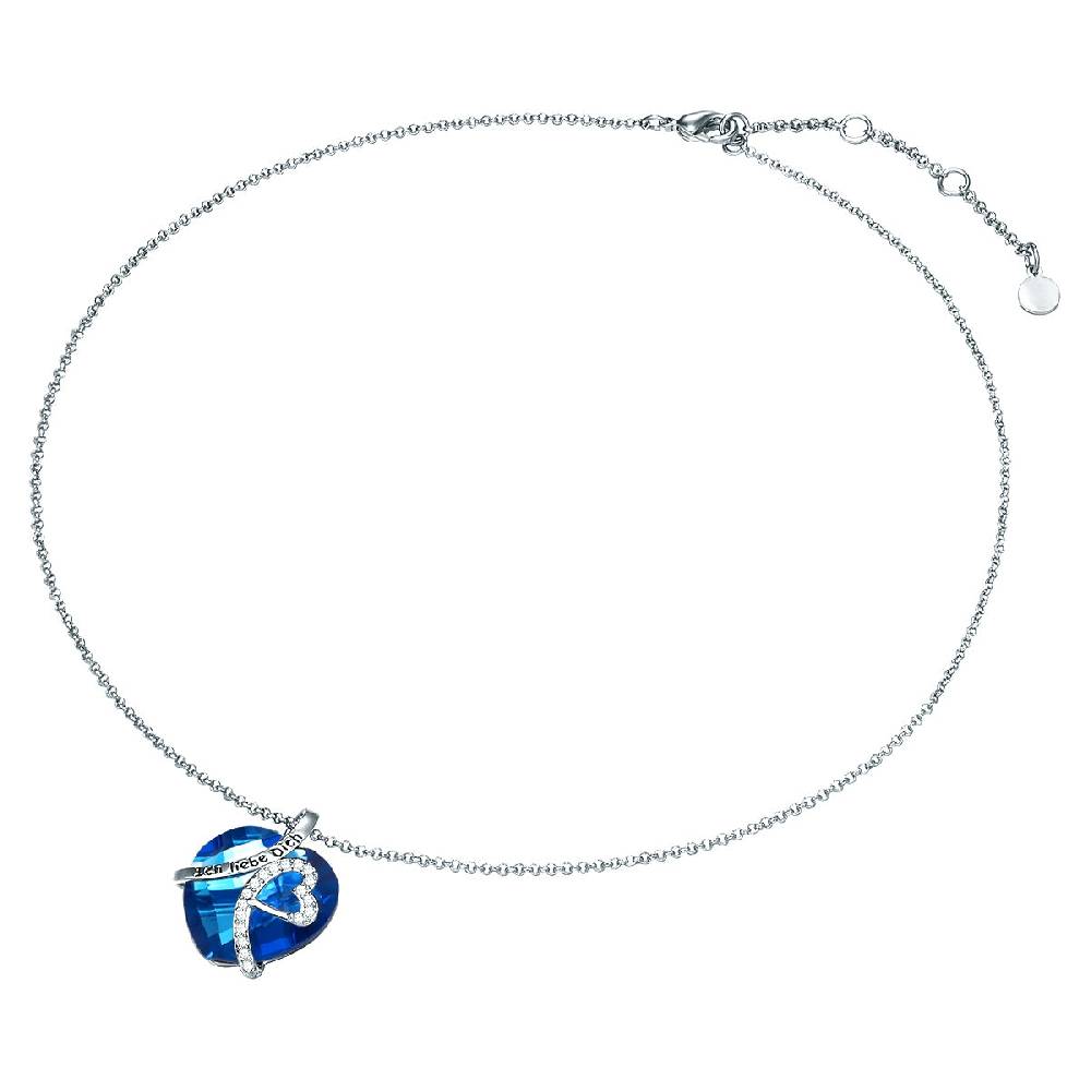 Rafaela Donata Kette mit Anhänger Zirkonia weiß Glas blau Sonderangebote