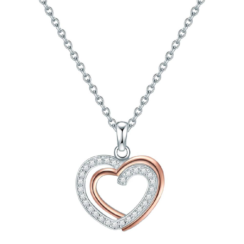 Rafaela Donata Kette mit Anhänger Sterling Silber bi-Color Zirkonia weiß Wochenangebot