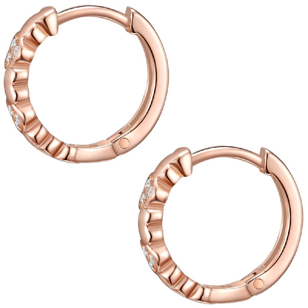 Rafaela Donata Creolen Sterling Silber roségold Zirkonia weiß Begrenzte Freigabe