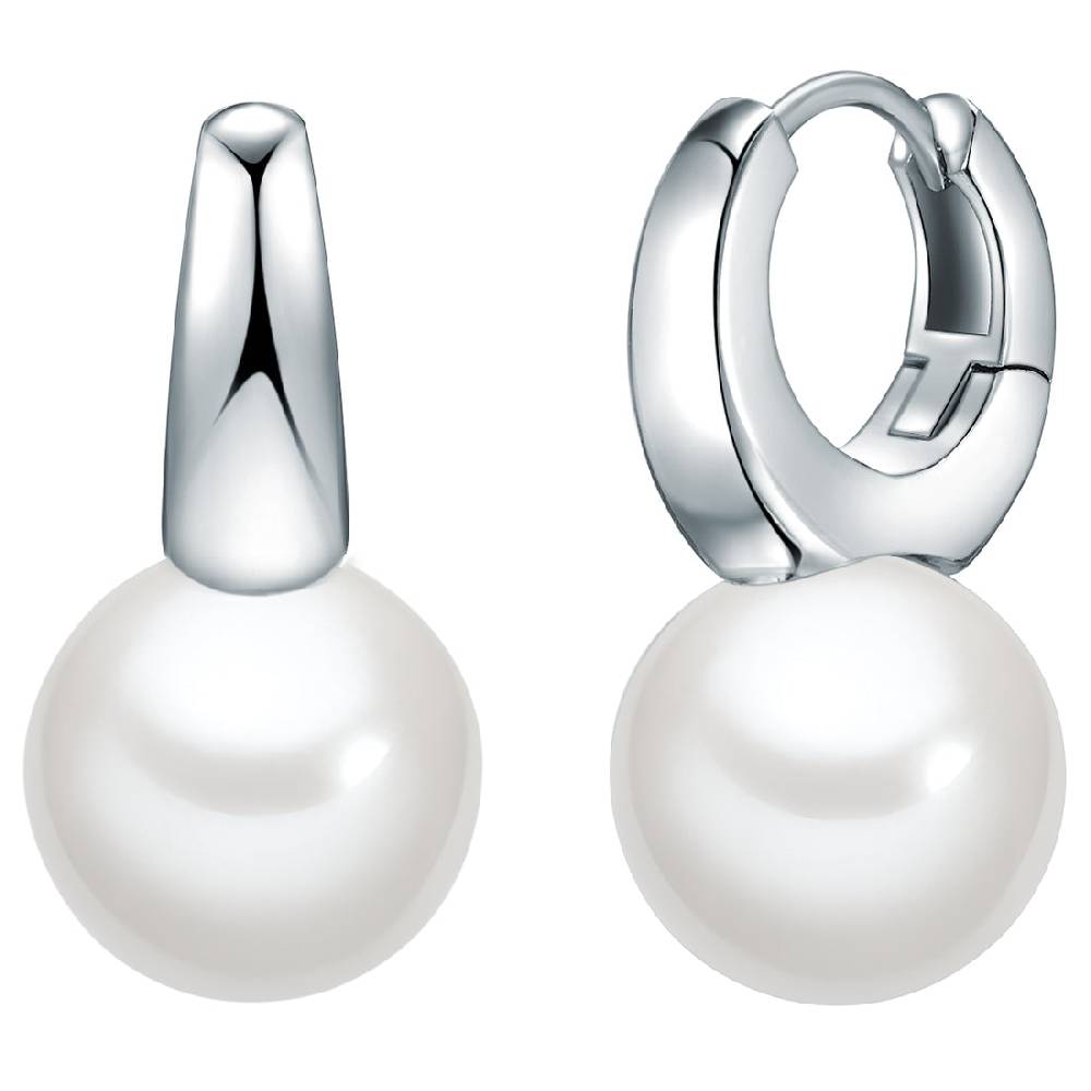 Rafaela Donata Creolen Sterling Silber Muschelkernperle weiß 50% Rabatt mit kostenlosem Versand