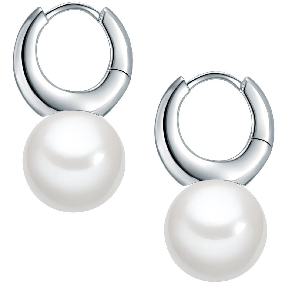 Rafaela Donata Creolen Sterling Silber Muschelkernperle weiß 50% Rabatt mit kostenlosem Versand