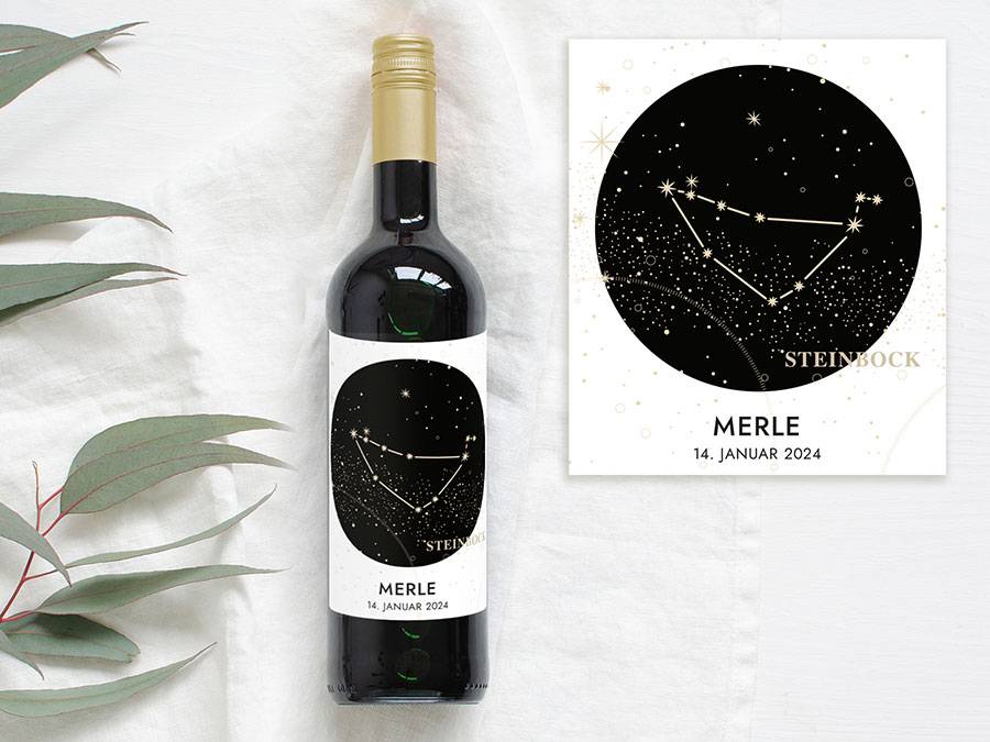 Renna Deluxe Personalisiertes Weinlabel mit Sternzeichen als Geschenk Discount Store für neue Produkte