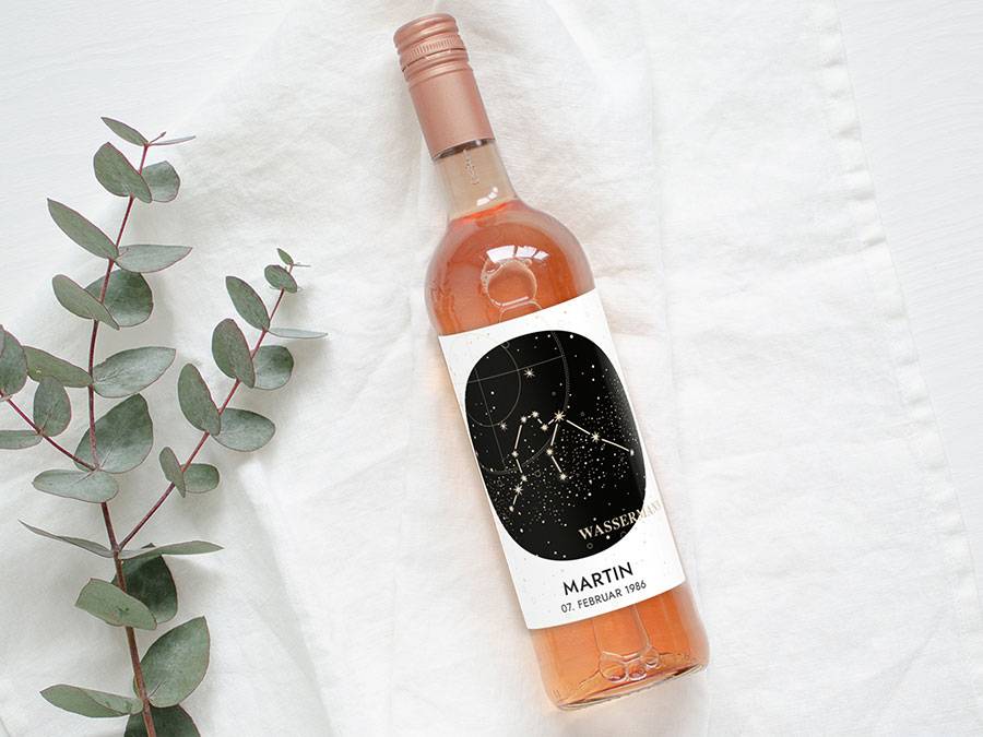 Renna Deluxe Personalisiertes Weinlabel mit Sternzeichen als Geschenk Discount Store für neue Produkte
