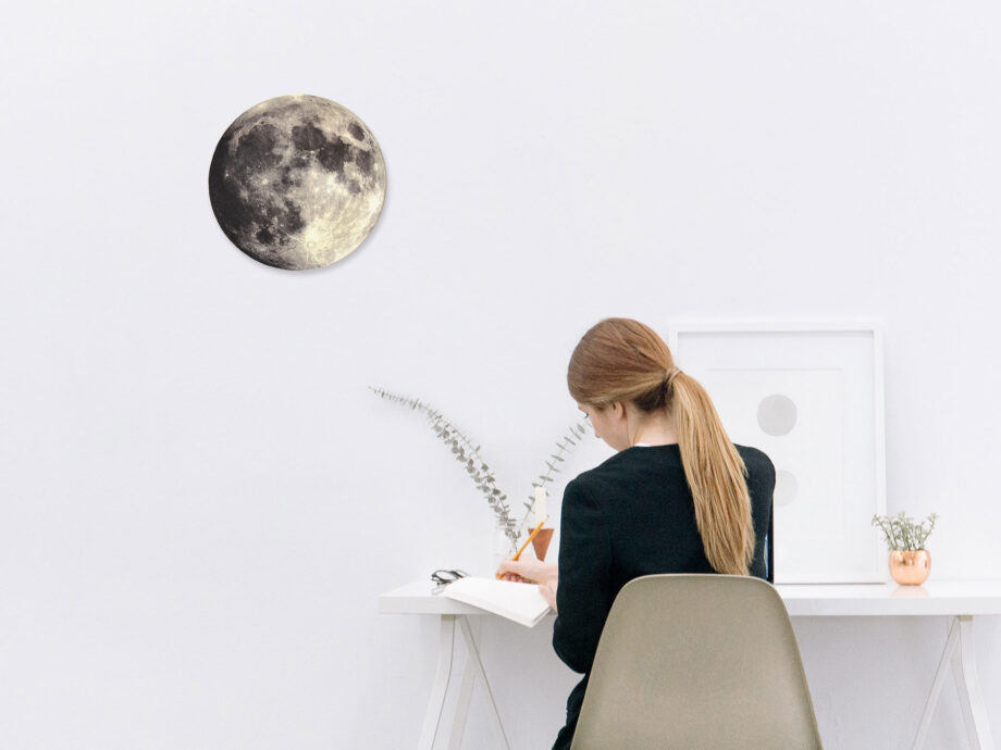 Renna Deluxe MOND Bild auf Holz Im Verkauf