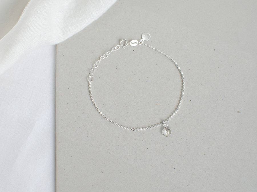 Renna Deluxe Kugel Armband mit BUCHSTABEN Silber Fabrikverkauf