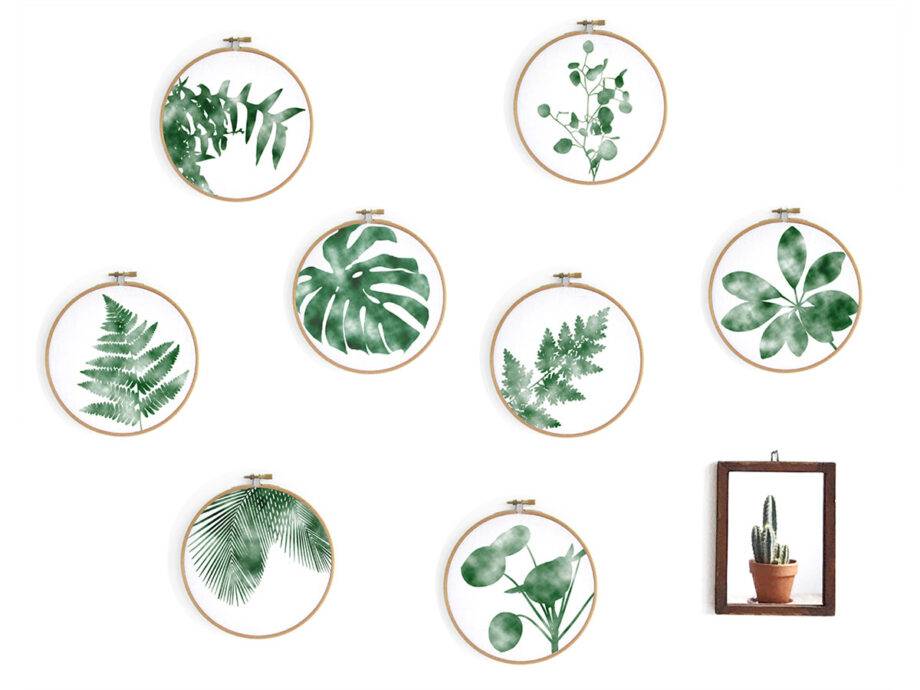 Renna Deluxe Farnwedel _ Bild im Stickrahmen Osterangebot
