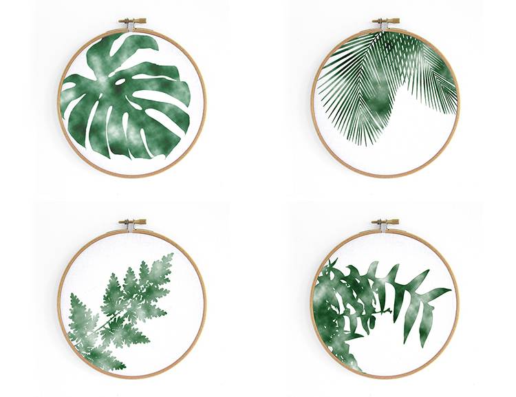 Renna Deluxe Farnwedel _ Bild im Stickrahmen Osterangebot