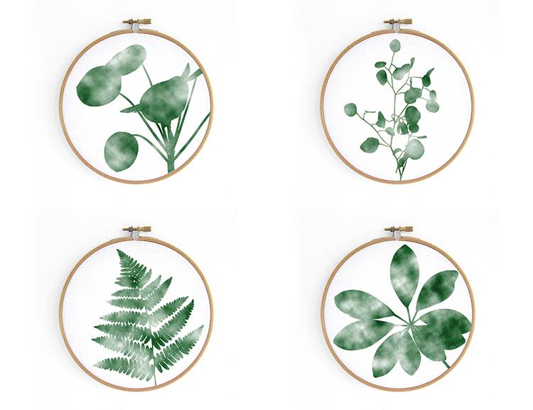 Renna Deluxe Farnwedel _ Bild im Stickrahmen Osterangebot