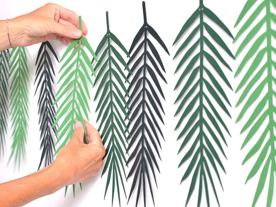 Renna Deluxe Palmen Girlande mit Palmenblättern Wanddekoration Lagerräumung