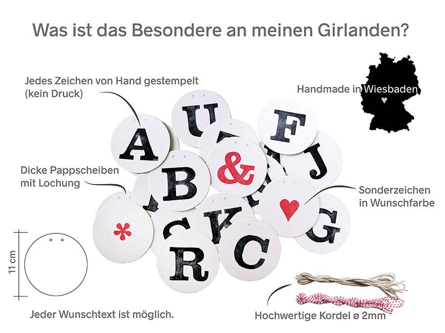 Renna Deluxe DANKE Girlande Hochzeitsgirlande Kostenlose Rückgabe