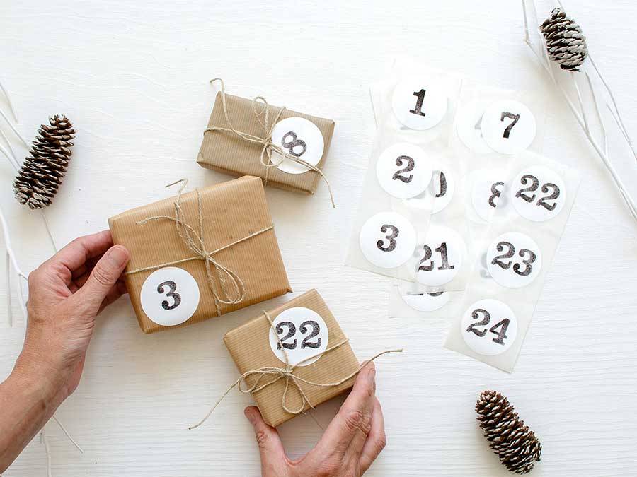 Renna Deluxe ADVENTSKALENDER Zahlen Aufkleber Letzte 2 Tage
