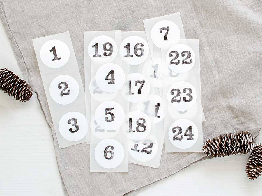 Renna Deluxe ADVENTSKALENDER Zahlen Aufkleber Letzte 2 Tage