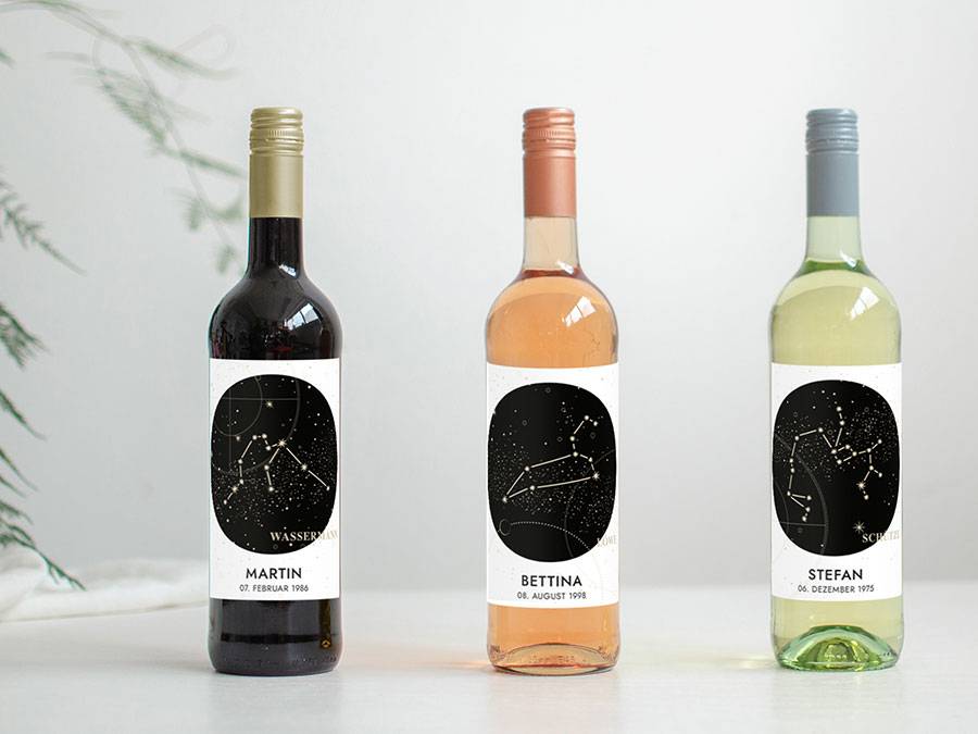 Renna Deluxe Sternzeichen Löwe | Personalisiertes Weinlabel Online