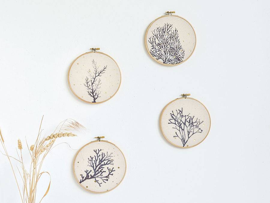 Renna Deluxe Seegras Bild mit Gold Günstig kaufen