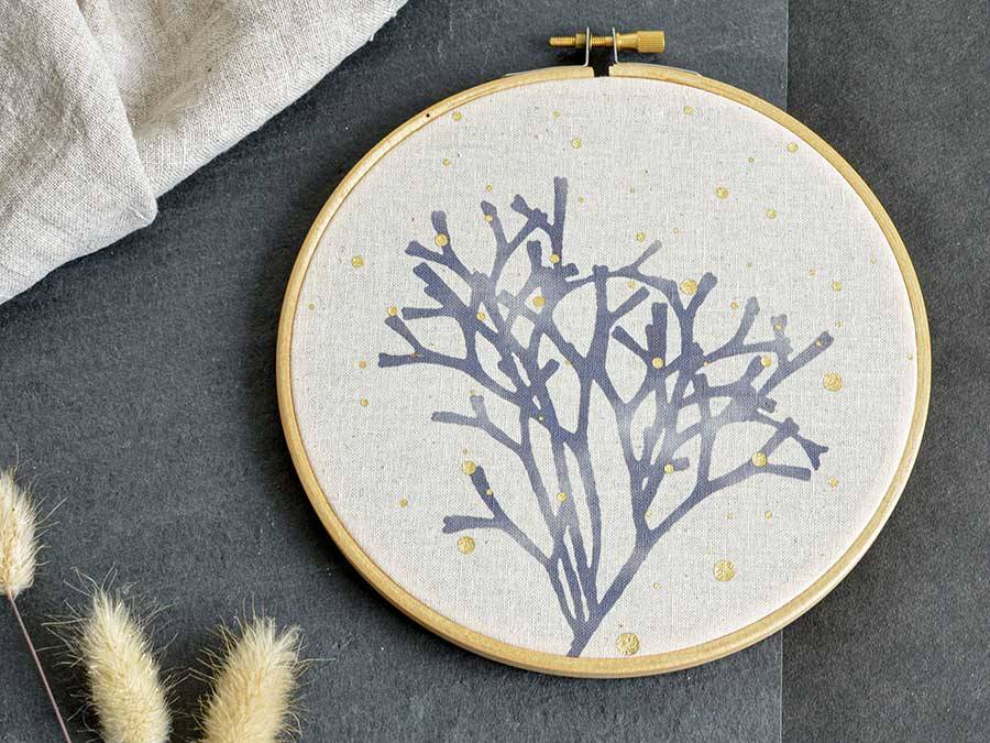 Renna Deluxe Seegras Bild mit Gold Günstig kaufen