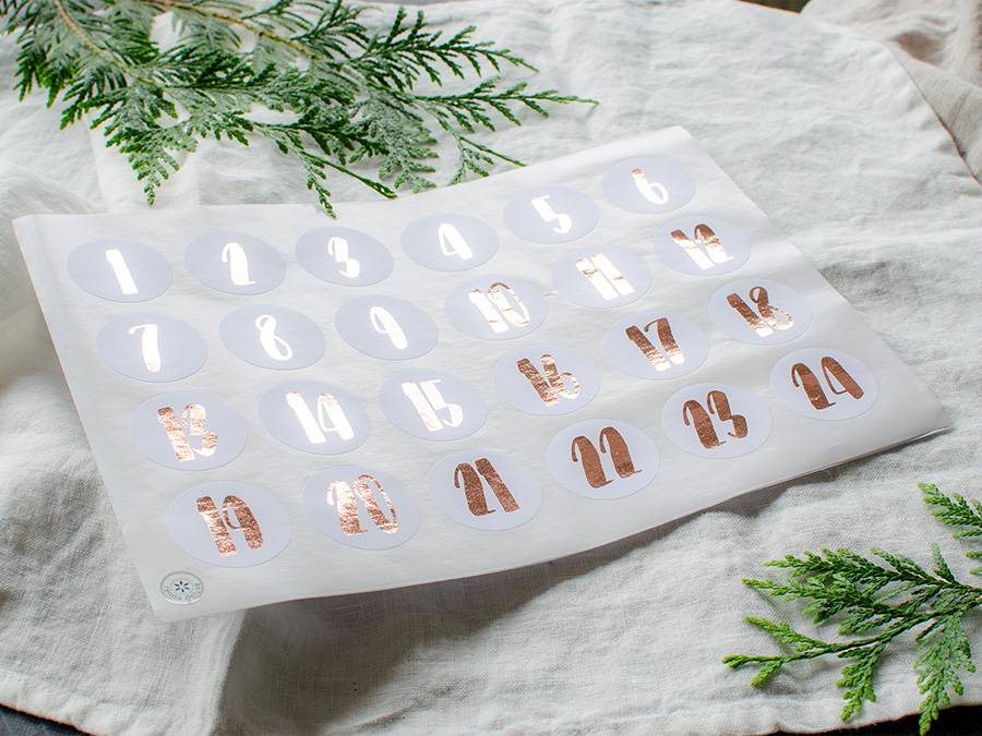 Renna Deluxe ADVENTSKALENDER Zahlen in KUPFER Blitzangebot