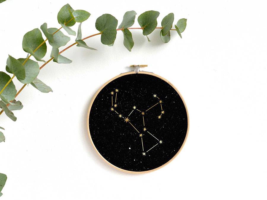 Renna Deluxe ORION Sternbild im Stickrahmen Bestseller