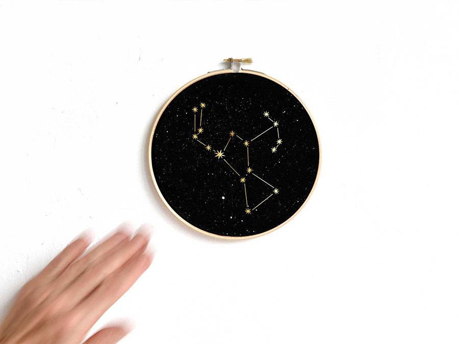 Renna Deluxe ORION Sternbild im Stickrahmen Bestseller