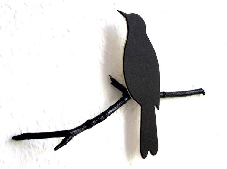 Renna Deluxe Amsel in Schwarz Wandobjekt Kauf eins, bekomm eins gratis