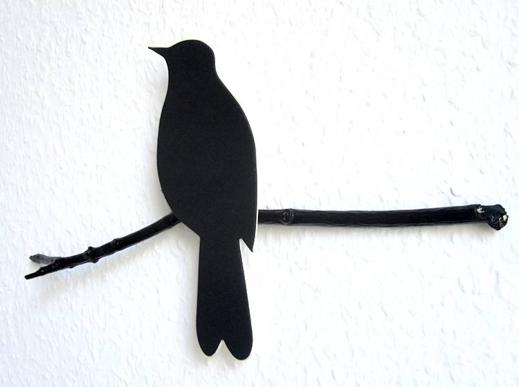 Renna Deluxe Amsel in Schwarz Wandobjekt Kauf eins, bekomm eins gratis
