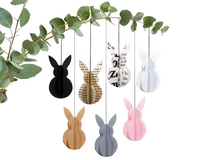 Renna Deluxe Anhänger Osterhase in Schwarz-Weiß Tägliche Deals
