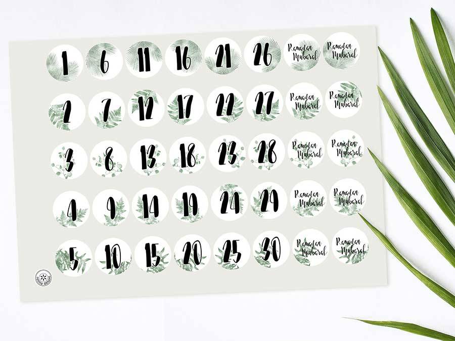 Renna Deluxe RAMADAN Kalender Zahlensticker mit schwarzen Tüten Letzte 3 Tage