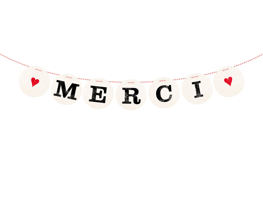 Renna Deluxe MERCI Girlande Hochzeitsgirlande Kostenloser Versand international