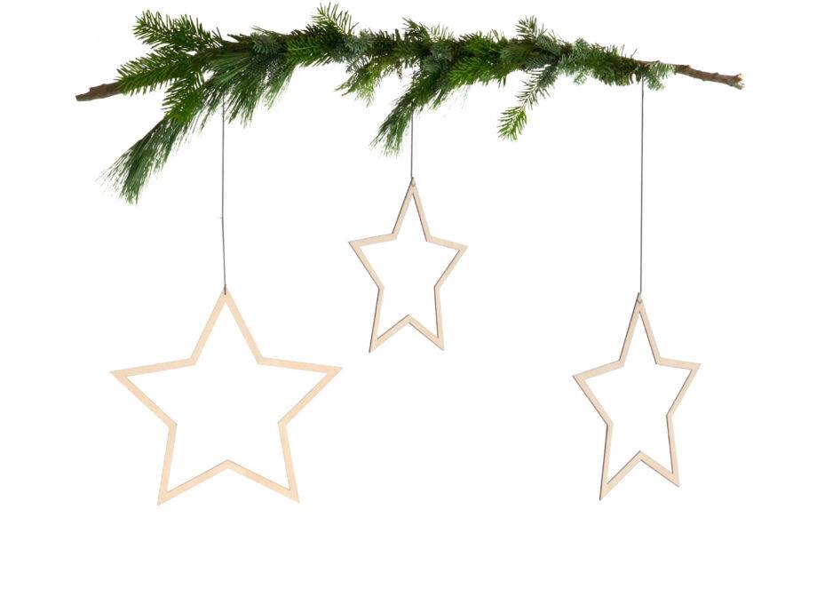 Renna Deluxe Große STERNE aus Holz 3er-Set Cyber Monday