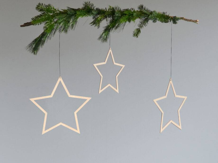 Renna Deluxe Große STERNE aus Holz 3er-Set Cyber Monday