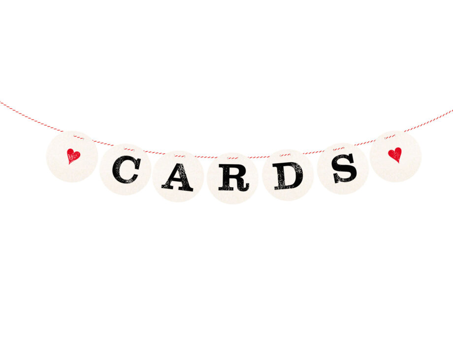 Renna Deluxe CARDS Girlande Hochzeitsgirlande Räumungsverkauf