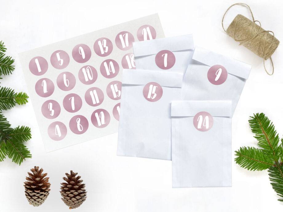 Renna Deluxe Adventskalender ROSA Handlettering 50% Rabatt mit kostenlosem Versand