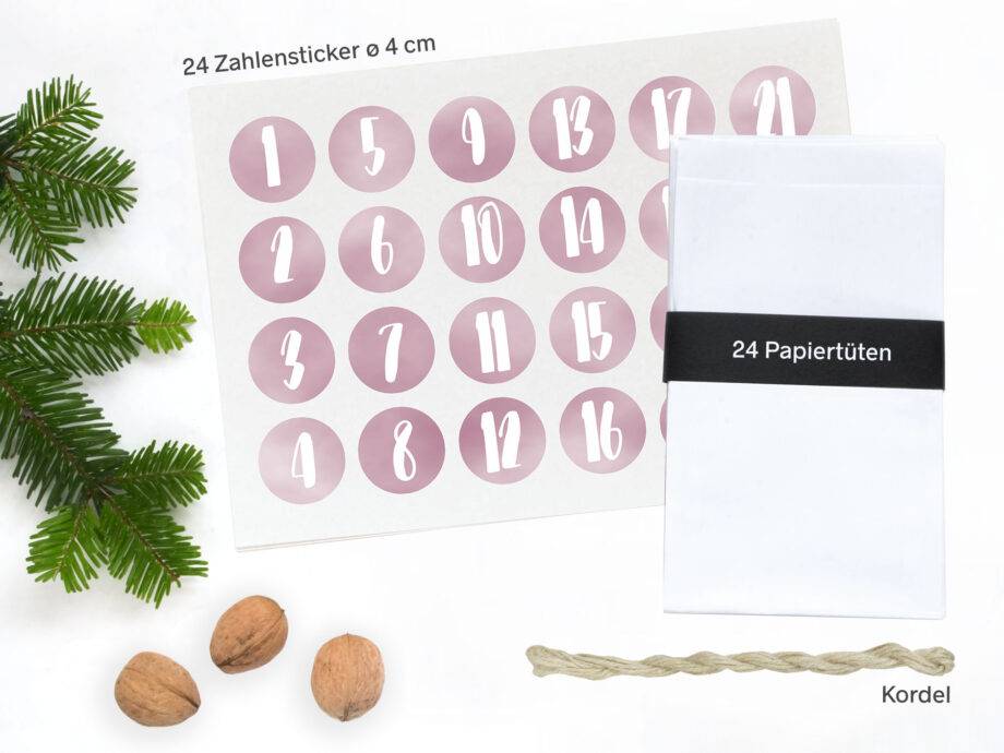 Renna Deluxe Adventskalender ROSA Handlettering 50% Rabatt mit kostenlosem Versand